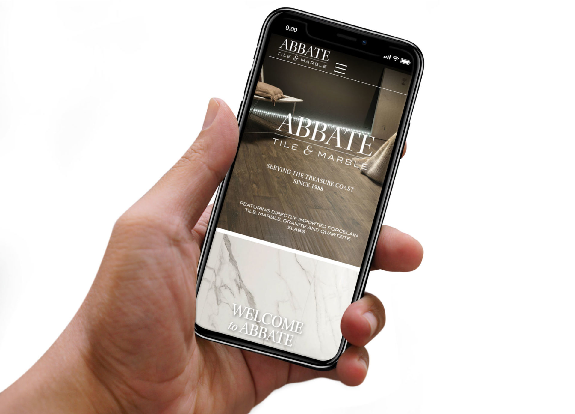 Web design work we did for Abbate Tile and Marble in Vero Beach.