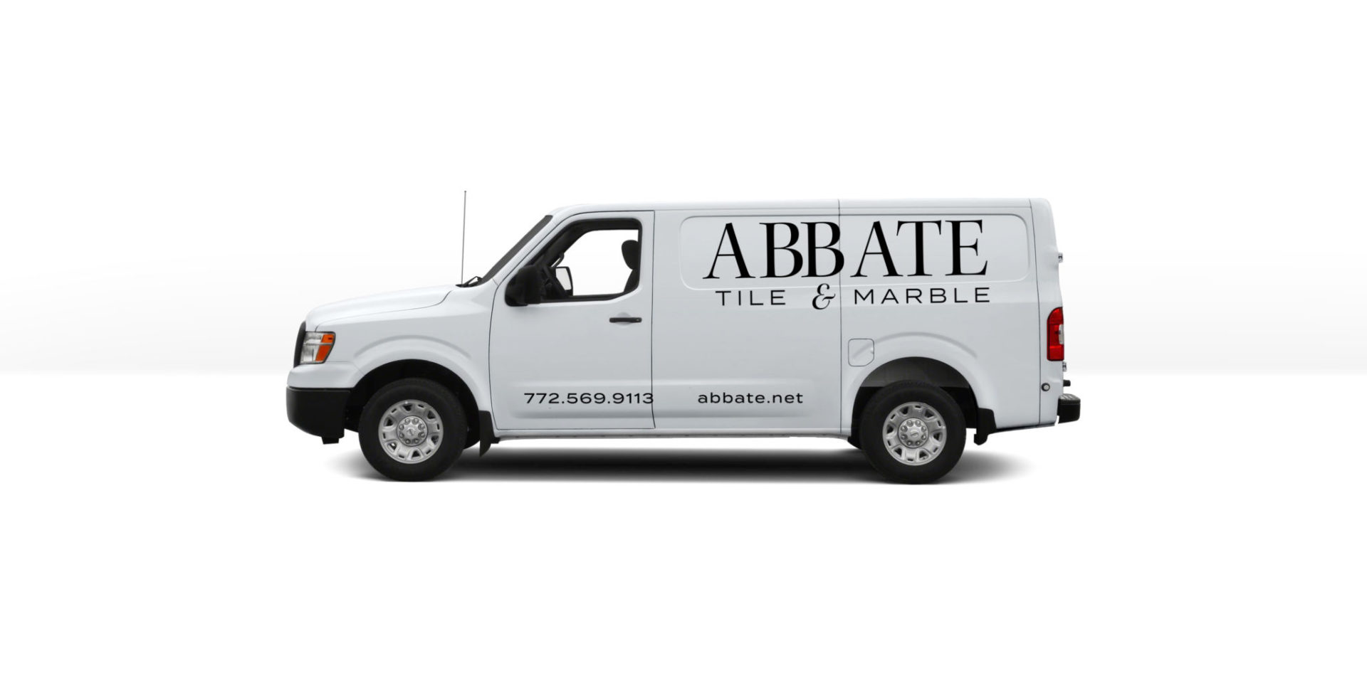 Vehicle graphic design work done for Abbate Tile and Marble van in Vero Beach.
