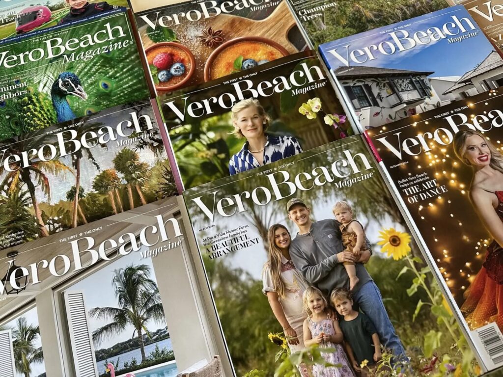 Stack of Vero Beach Magazine issues, a trusted local publication on the Treasure Coast